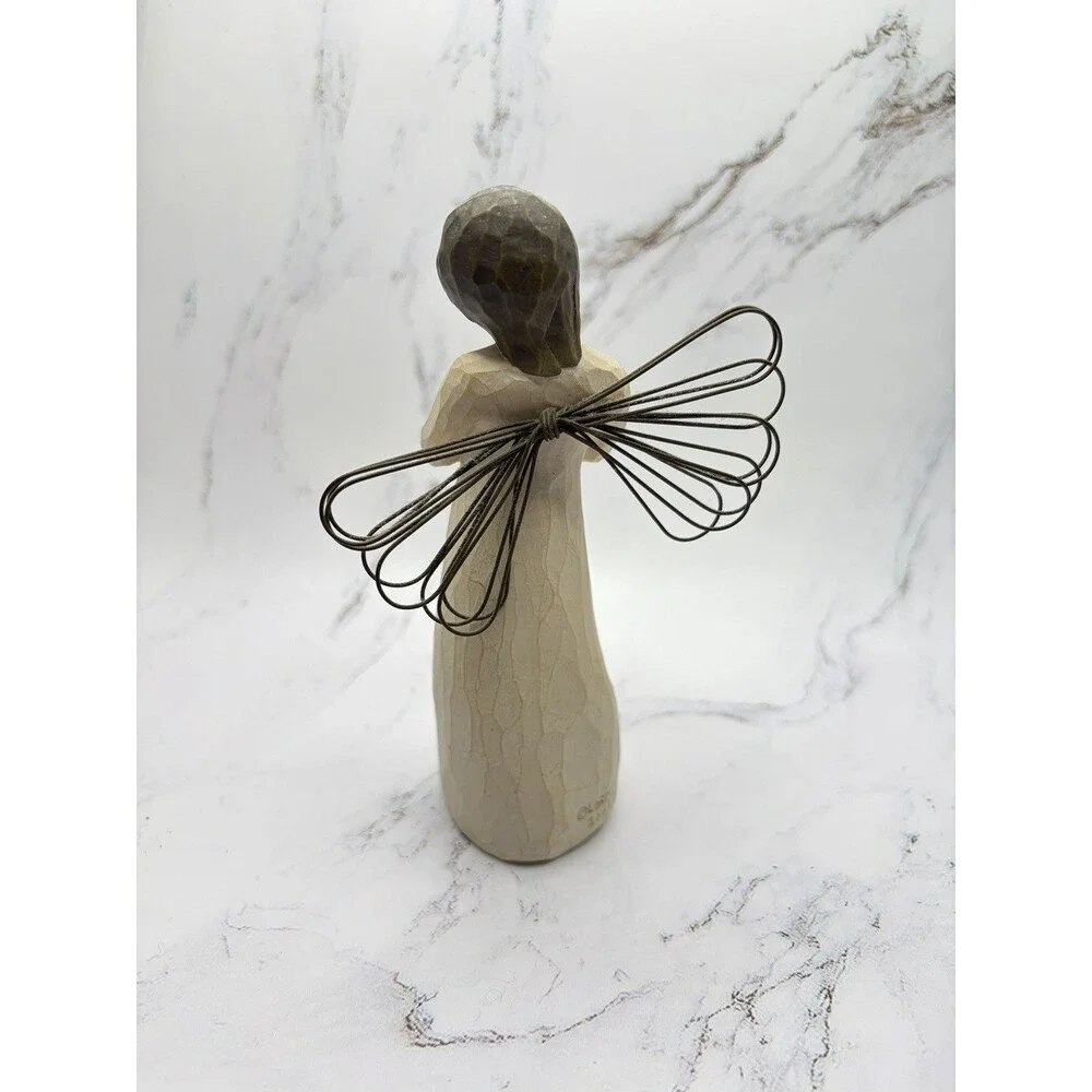 Willow Tree “Loving Angel” Figurine Holding a Long Stem Rose (no box, 2002)